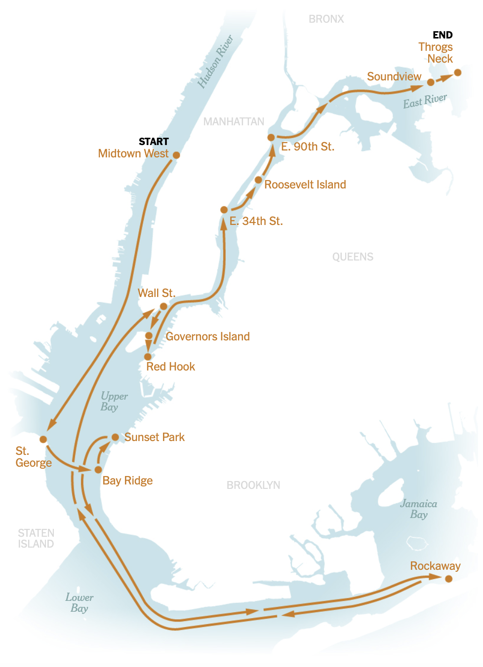 ferry tour map