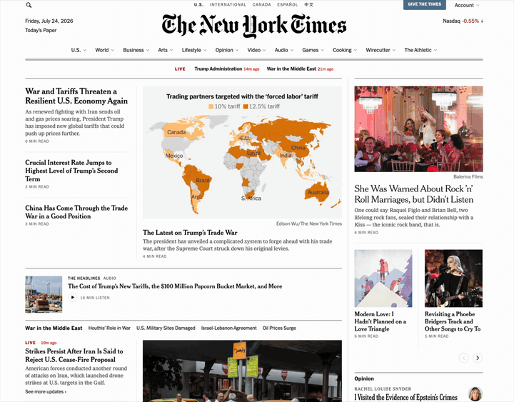 tariff story homepage