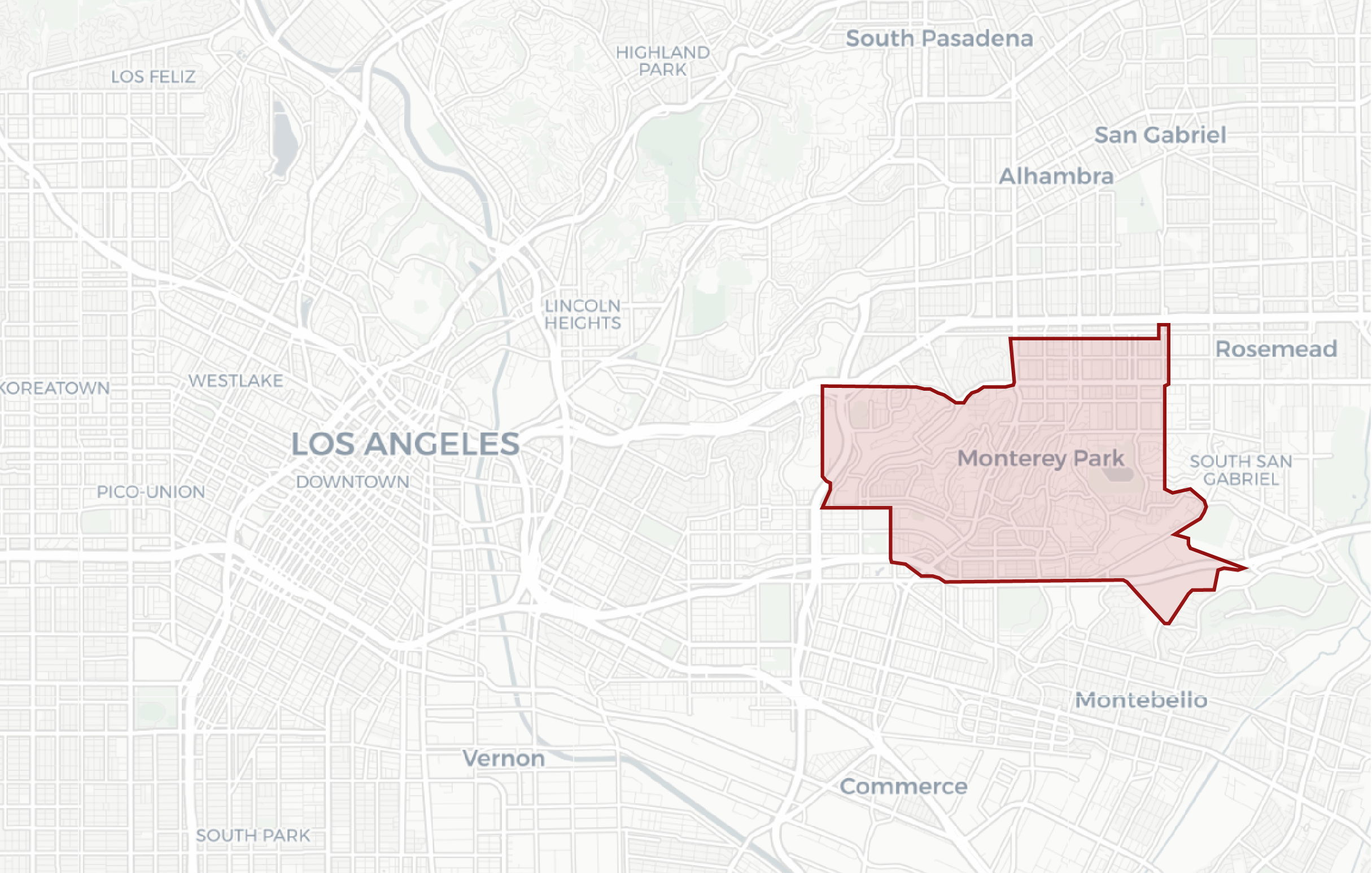 Map of Monterey Park